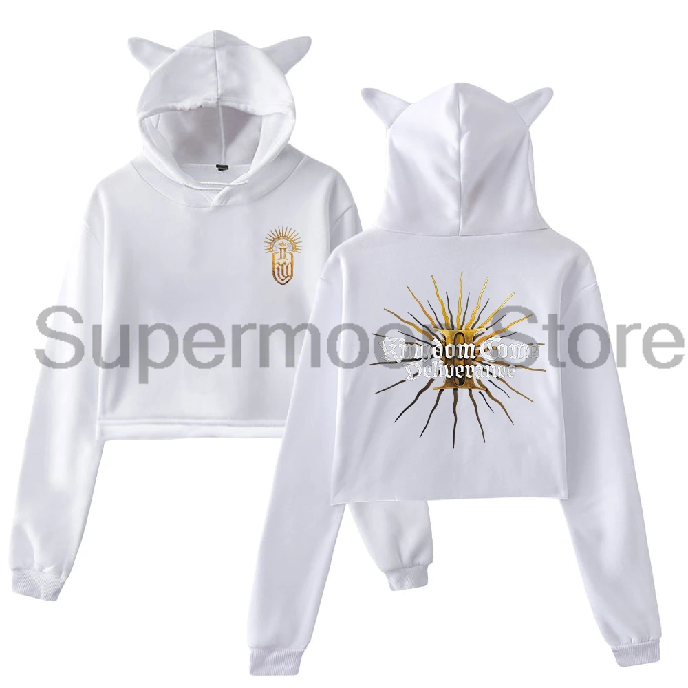 المملكة تعال Deliverance II هوديي 2025 لعبة ساخنة آذان القط قمصان سويت شيرت بقلنسوة كم طويل المحاصيل الأعلى الملابس النسائية