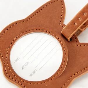 Cute Cat Luggage Tag Keychain, PU Leather Fashion Suitcase Identifier, Airplane Baggage Claim Tag, New Trendy Travel Accessory