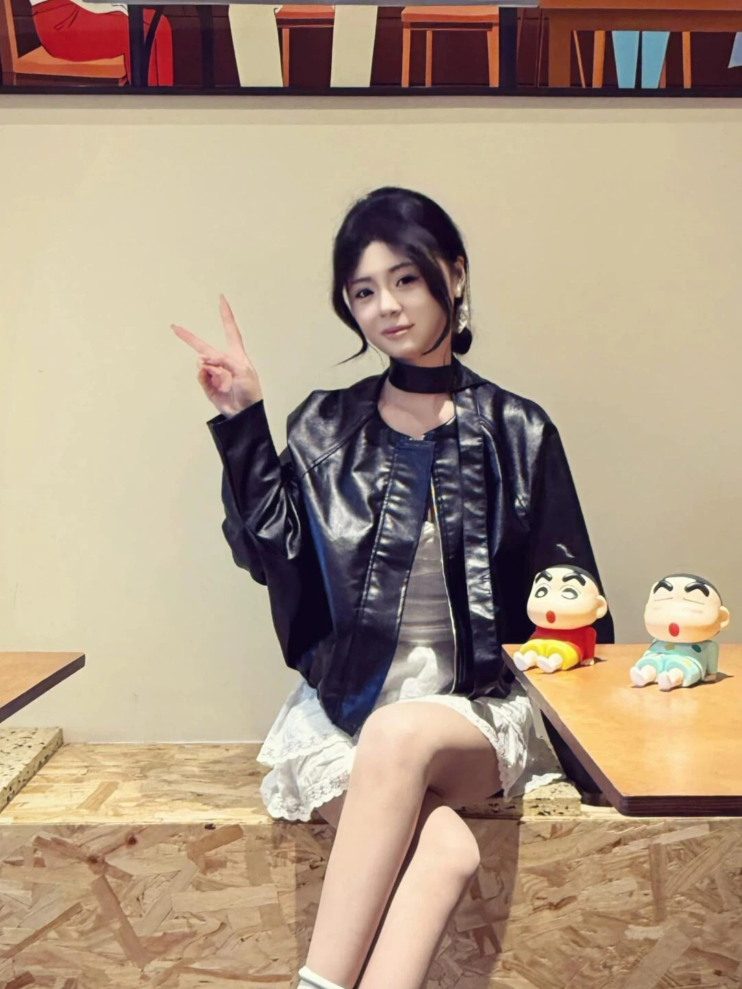 

Black Leather Jacket Women's Casual Loose Style Spring 2026 New Korean System Cool Windbreaker Coat with Sash Fashion Design