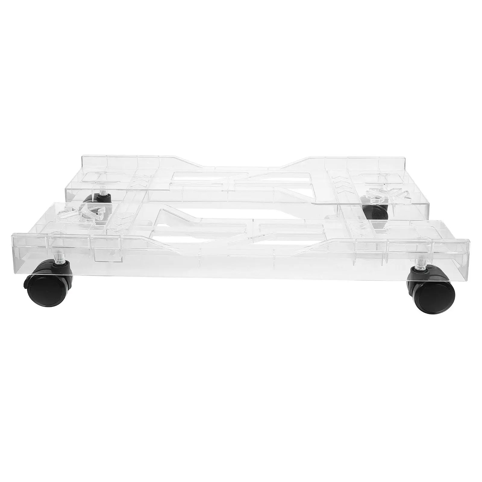 Adjustable Rolling Pc Tower Stand 4-Wheel Mobile CPU Holder Under Desk Platform Retractable Computer Tower Storage Rack