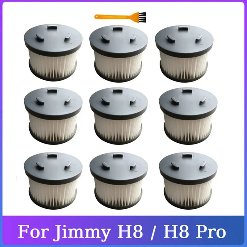 Accesorios de piezas para aspiradora Jimmy H8 / H8 Pro, filtro HEPA, limpieza del hogar con cepillo, 10 unidades