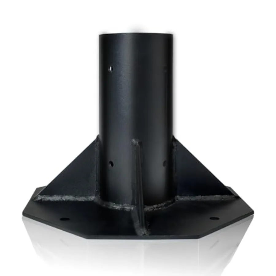 Outdoor Light Post Base for 3 inch Surface Mount Post Heavy Duty Metal Flange Anchor Base Black Pier Mount Adapter with Accesso