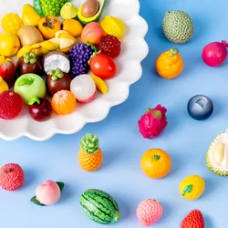 Strawberry Bayberry Pineapple Mango Durian Cherry Tomato Dragon Fruit Figurine Diy Miniature Fairy Garden Decoration Accessories