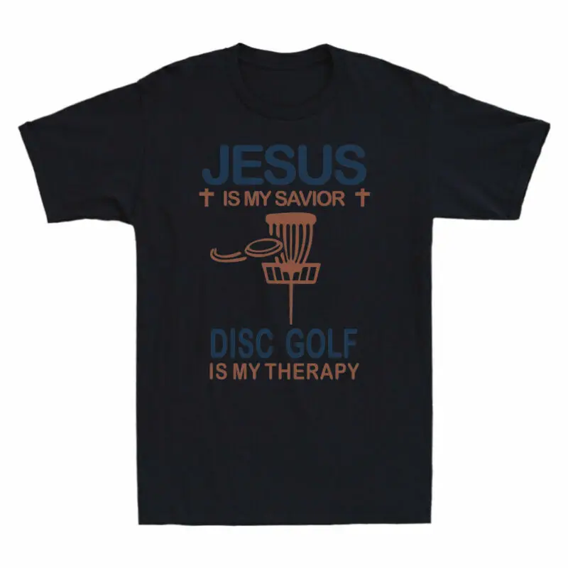 Is My Savior Disc  Is My Therapy Funny Gift Men's Cotton T-Shirt