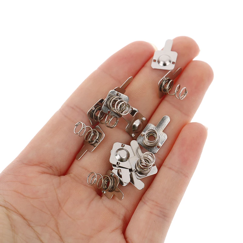 10pair/ 7 * 9mm Replacement Metal Batteries Spring Contact Plate Silver For AAA Batterie