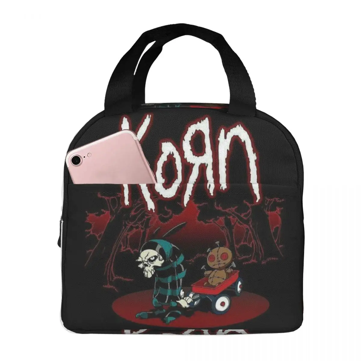 

Korn Heavy Metal Band Album Tour Insulated Lunch Bag for Women Office Cooler Thermal Food Box Tote Lunch Boxes Container