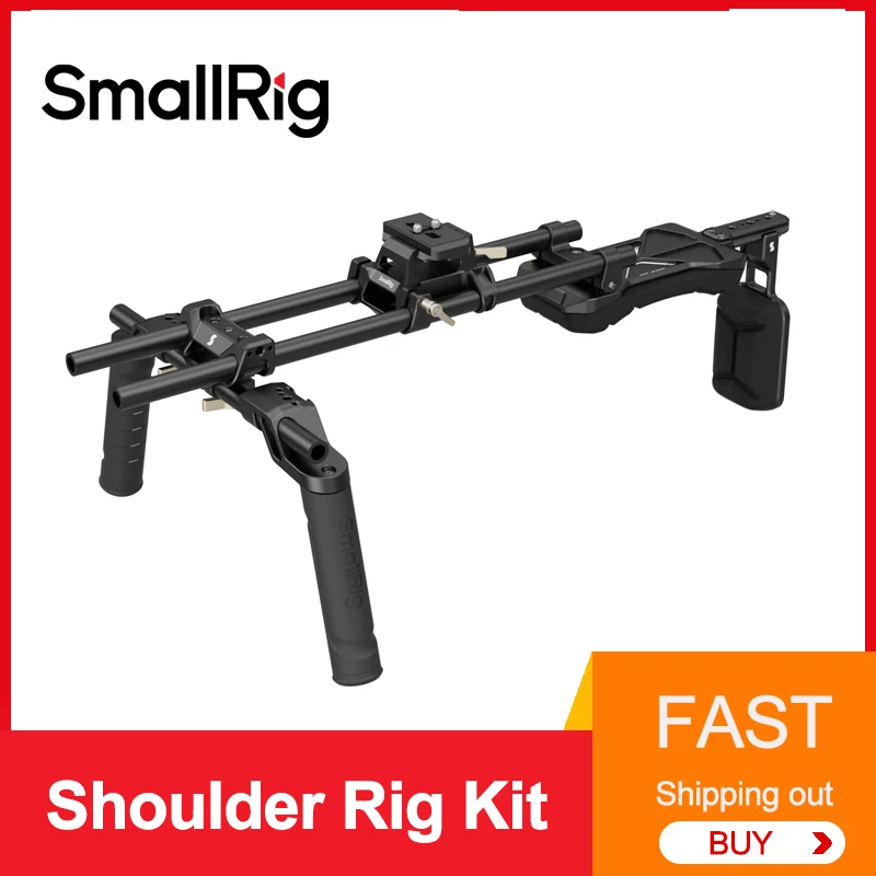 Smallrig Kit Rig bahu, versi klasik dapat disesuaikan desain multi-posisi dengan beberapa lubang berulir untuk Sony/Canon/Panasonic