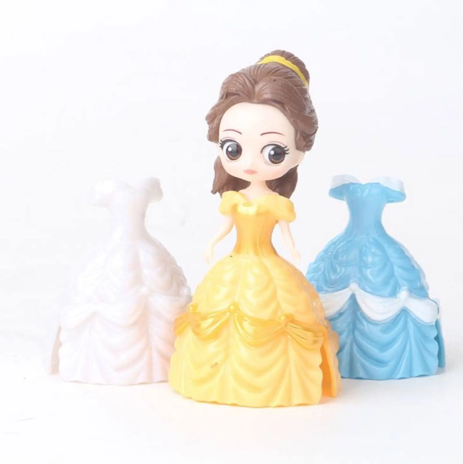 Disney-piezas de 18 piezas, princesa Cenicienta, Elsa, Sofía, Blancanieves, sirena con Clip mágico, vestido de cambio, regalo creativo