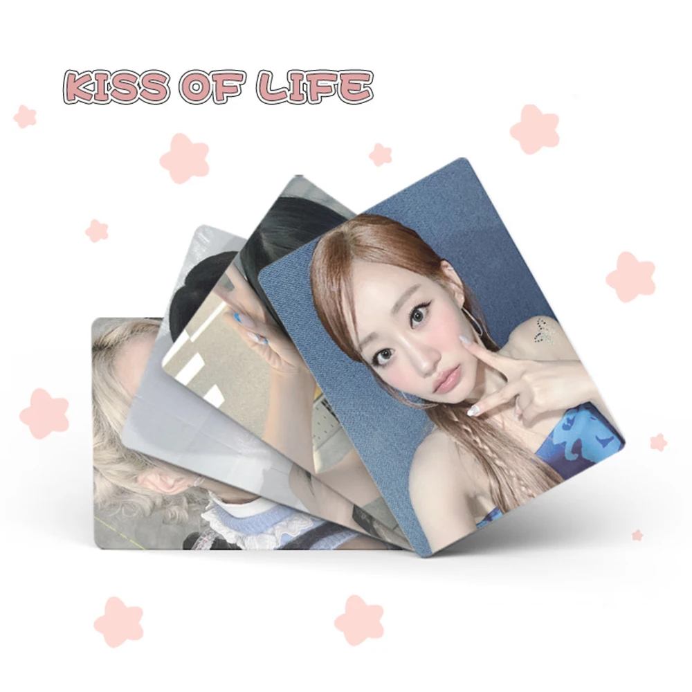 Kpop KISS OF LIFE Laser Boxed Card 50pcs/Set Wysokiej jakości HD Photo Double Sides Printing Korean Style LOMO Card Fan Collections