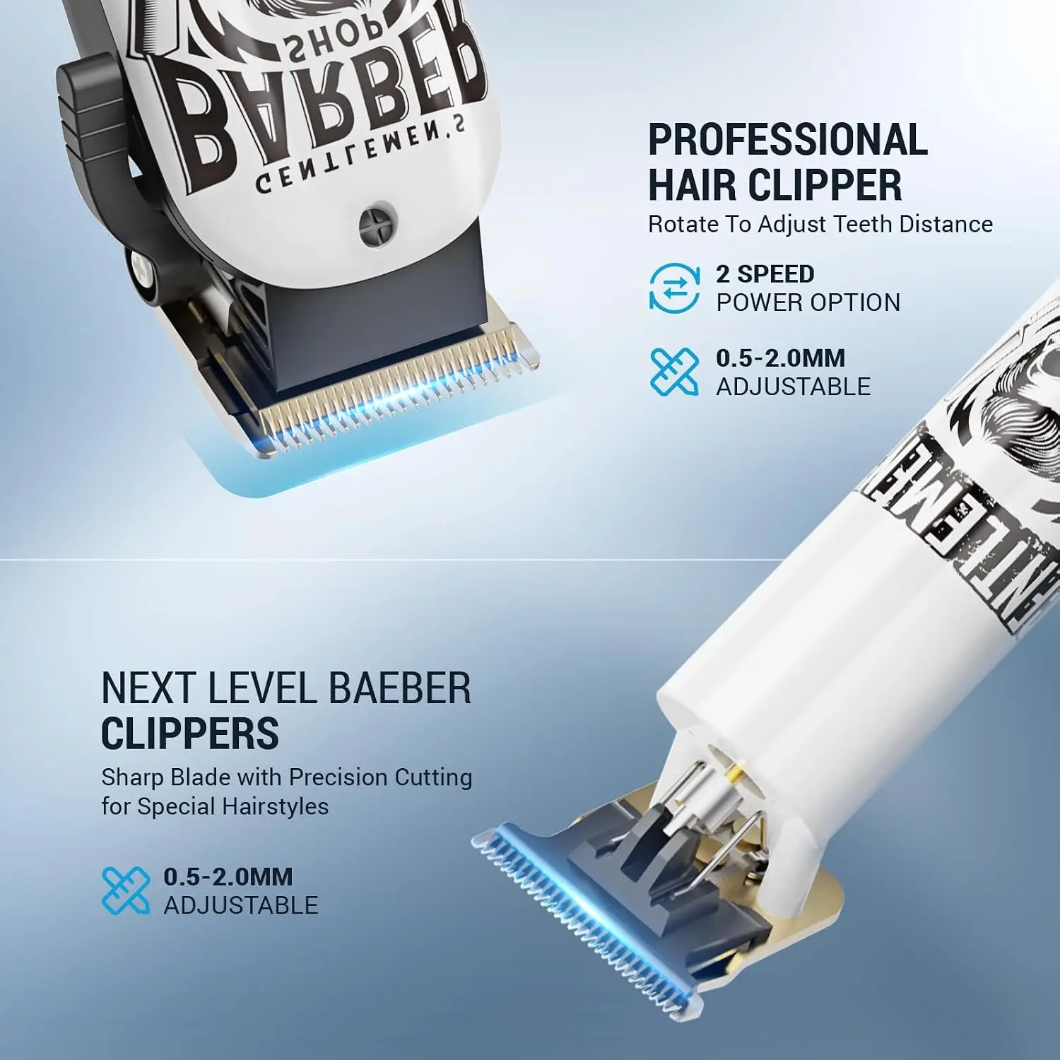 Men's Hair Clippers, Trimmer and Shaver Set - Complete Hair Cutting Grooming Kit
