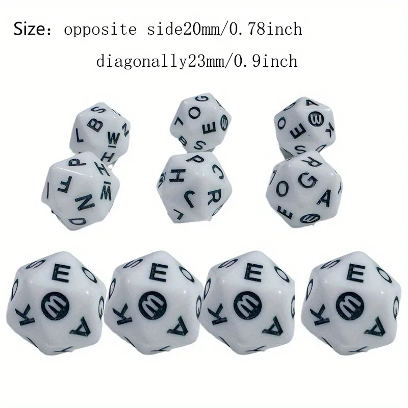 10 قطع/مجموعة ملحقات ألعاب النرد ذات 20 جانبًا مع حروف إنجليزية #3