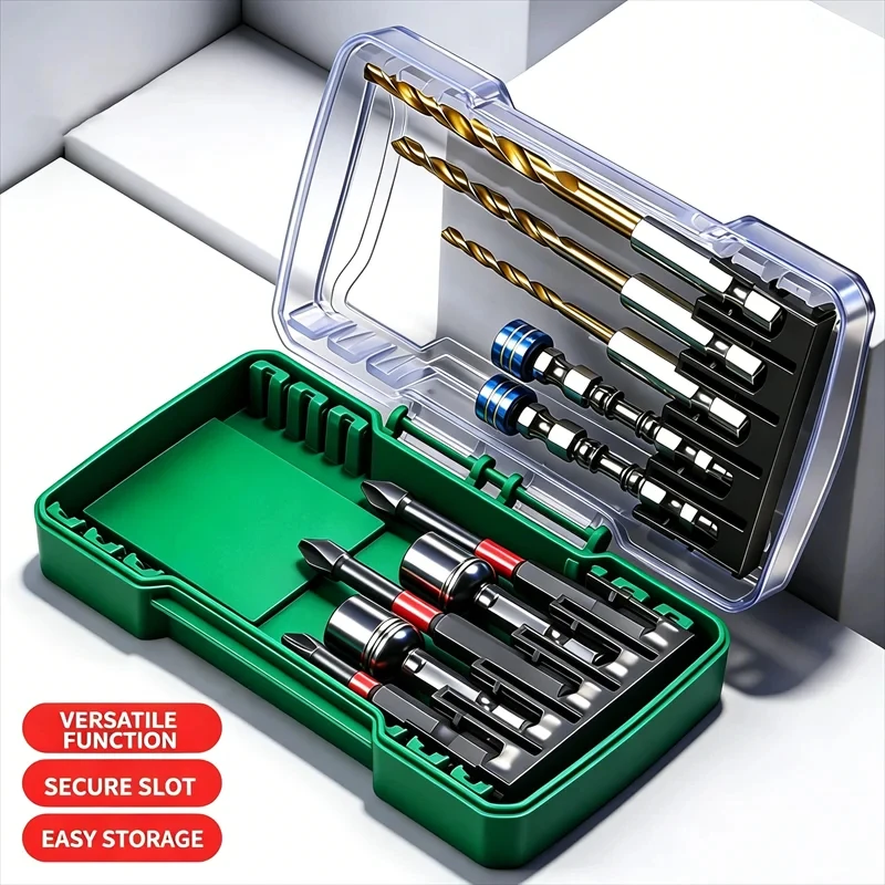 10PCS Magnetic Impact Screwdriver Bit Set, Hex Shank High Torque Strong Magnet Drill Bits, Driver for Wood Metal Home Repair