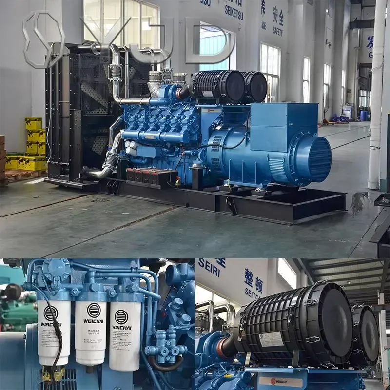 YJD Open Type CE Approved 900 Kva Generator AC Three Phase Large Power Weichai Power Generator 720kw Water Cooled diesel