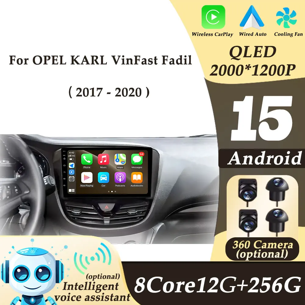 

For OPEL KARL VinFast Fadil 2017 - 2020 Wireless CarPlay Android 15 Car Radio Multimedi Player Auto Tools GPS Navi Split Screen
