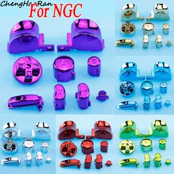 ChengHaoRan 1 Set Plated Full Set Game Controller Buttons For NGC D-Pad Thumb Cover Replacement Repair Parts