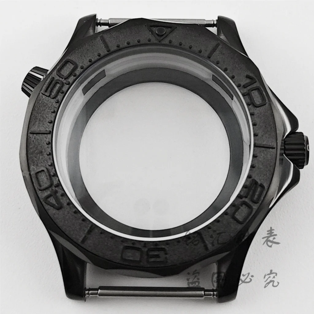 PVD Black NH35 Case 41mm Waterproof for Seamaster 300 NH35 NH36 NH38 NH70 4R35 Movement 31mm Dial Transparent Back Watch Parts