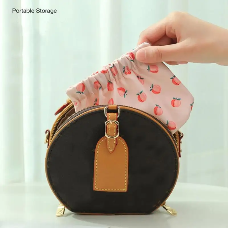 2/3/4PCS Leaf Spring Bag Portable Fold Printing Nylon Home Storage Mini Bag Automatic Tight Mouth Durable Storage Bag Coin Purse