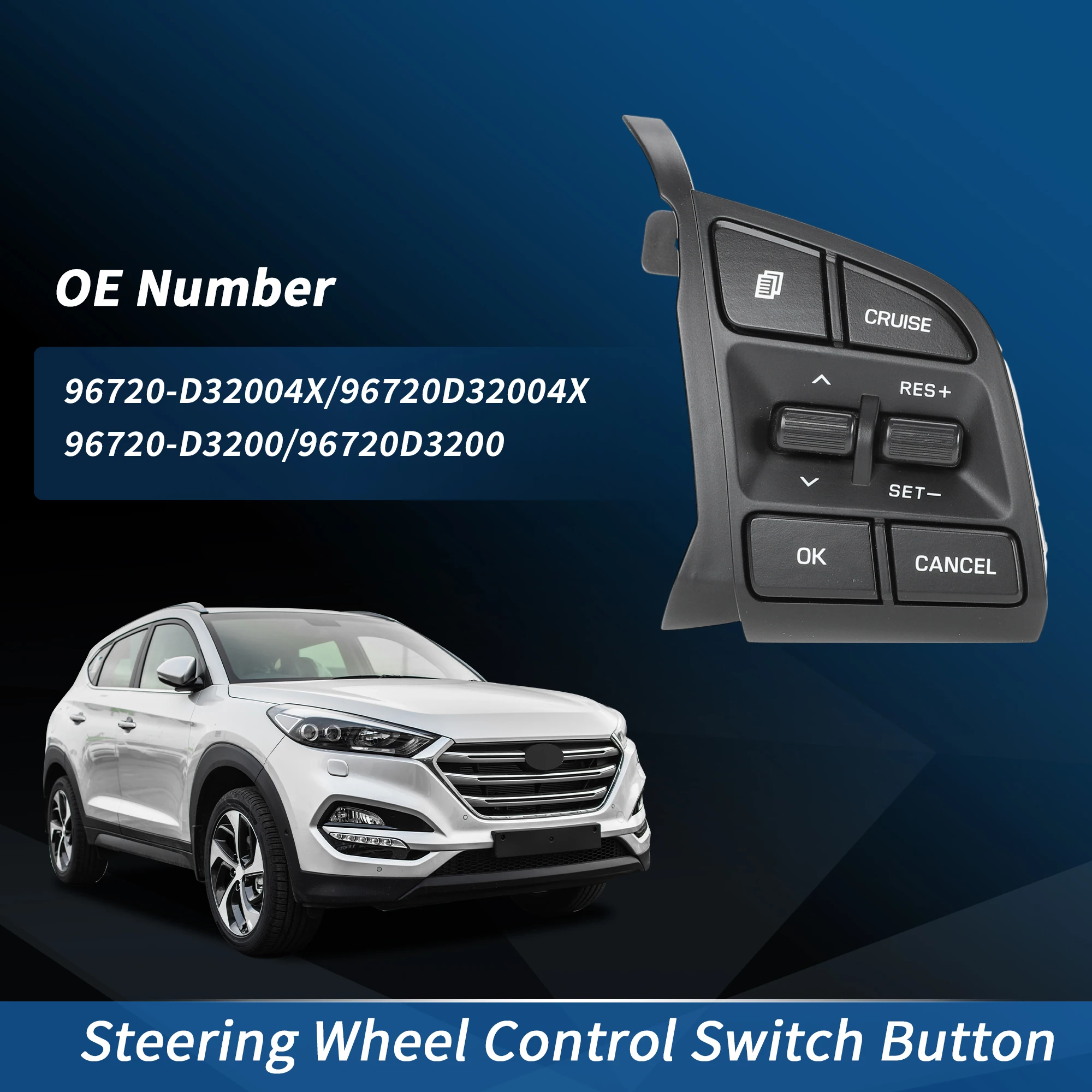 

UXCELL Right Steering Wheel Cruise Control Switch Button for Hyundai Tucson 2016-2018