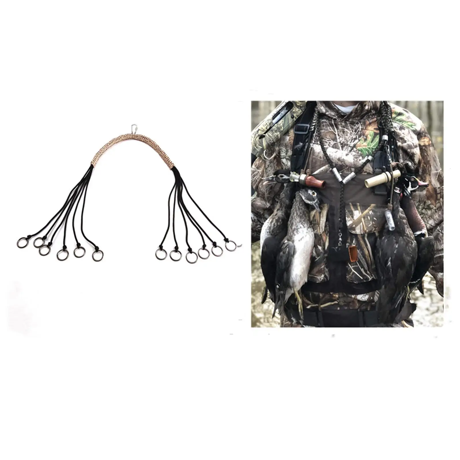

Duck Call Lanyard Paracord Outdoor with 12 Loops for Waterfowl Squirrel Bird