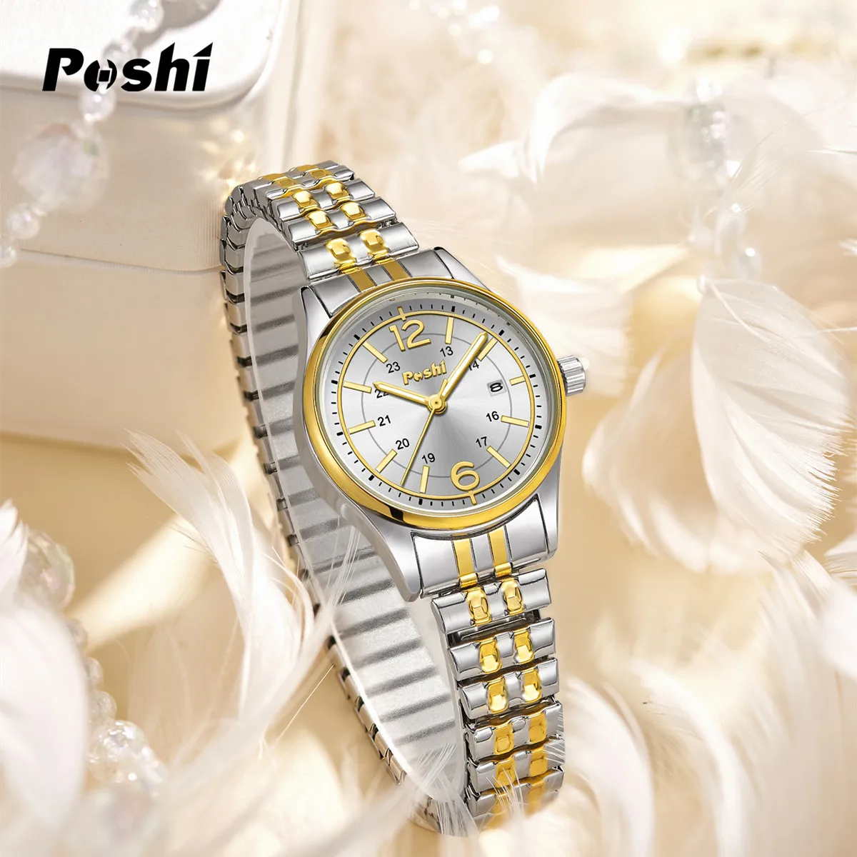 POSHI Women Watches Luxury Fashion Ladies Quartz Watch Original Waterproof Woman Wristwatch with Date Girlfriend Gift 2023