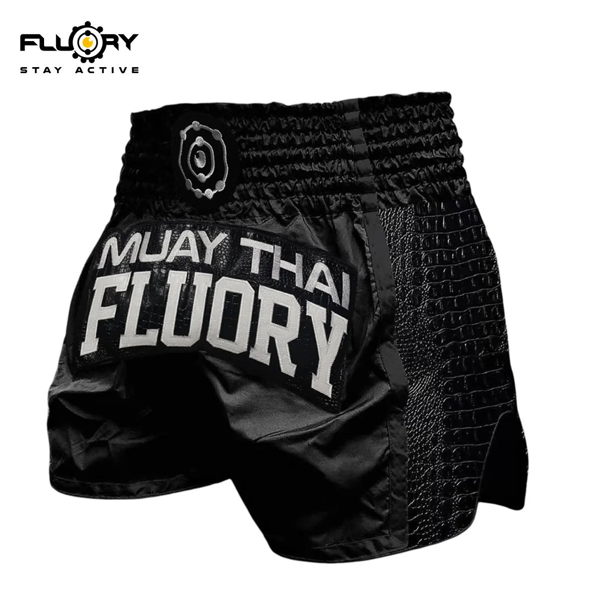 FLUORY Muay Thai Shorts Kid's Sanda Shorts, Kickboxing, Mixed Martial Arts, Adult Training Boxing Crocodile Skin Style MMA Short