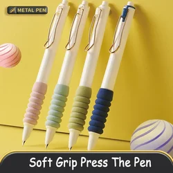 Caneta-tinteiro Soft Grip para escrever, canetas de imprensa simples, bico fino para estudantes, papelaria coreana, material de escritório escolar, 0,38mm