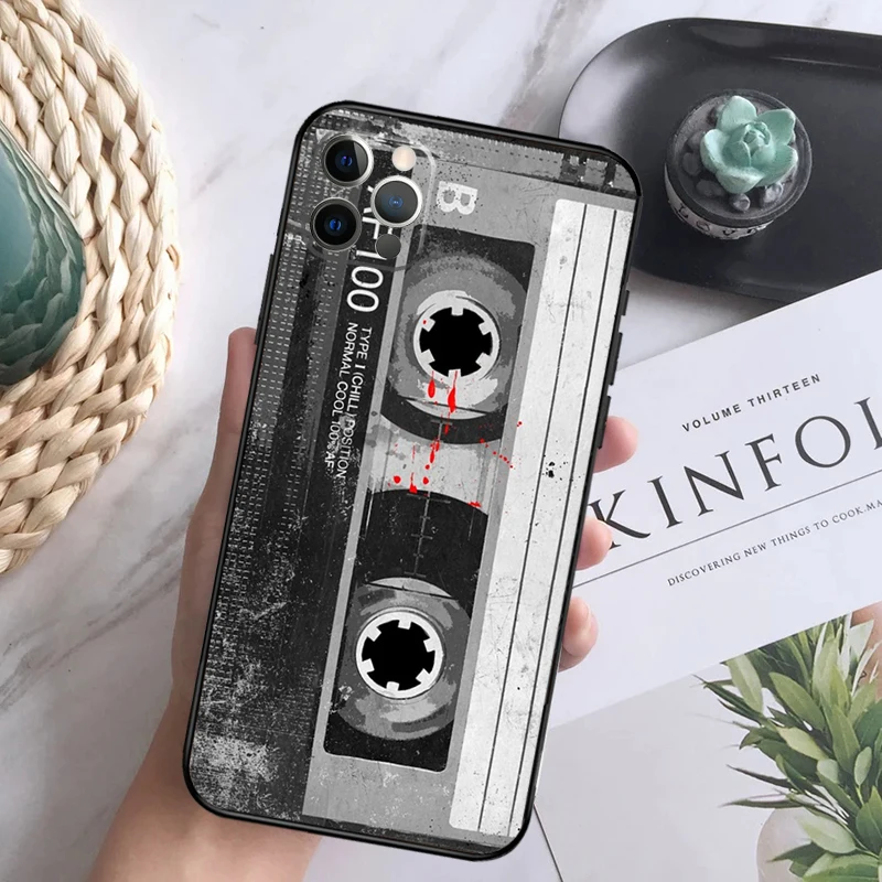 Cassette Tape Phone Case For iPhone 16 Pro 11 12 13 14 15 Pro Max Mini XS X XR 7 8 16 Plus Cover Coque