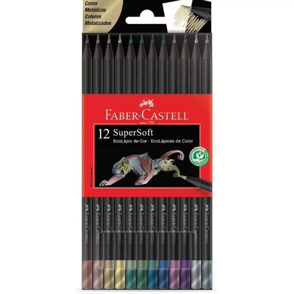 Faber-Castell Supersoft Color Pencil with 12 Metallic Colors