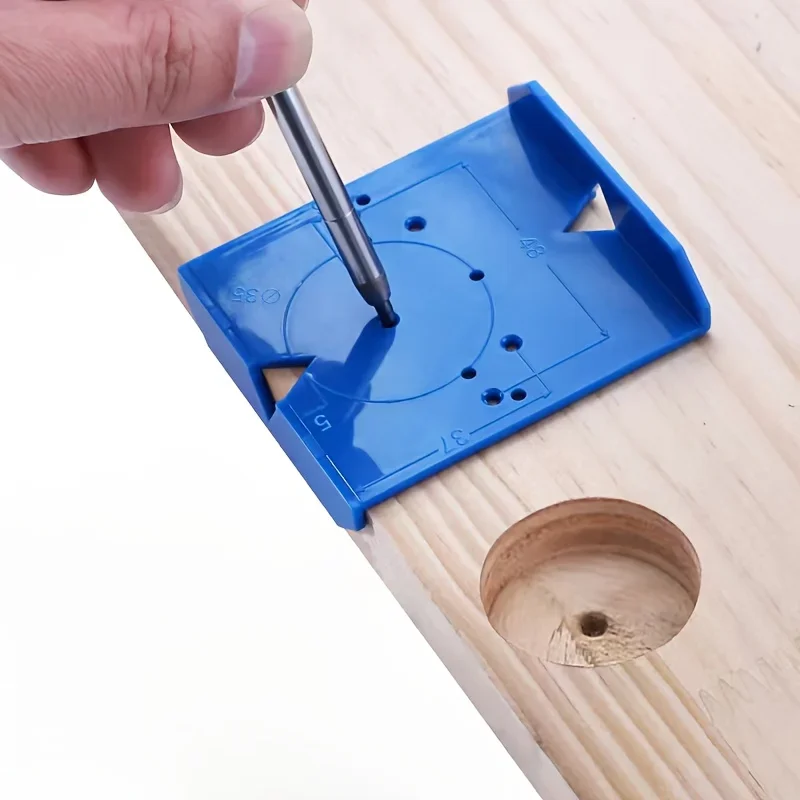 1pc Plastic Hinge Drilling Guide, Cabinet Door Installation Positioning Tool, Woodworking Punch Locator for Hinge Mounting