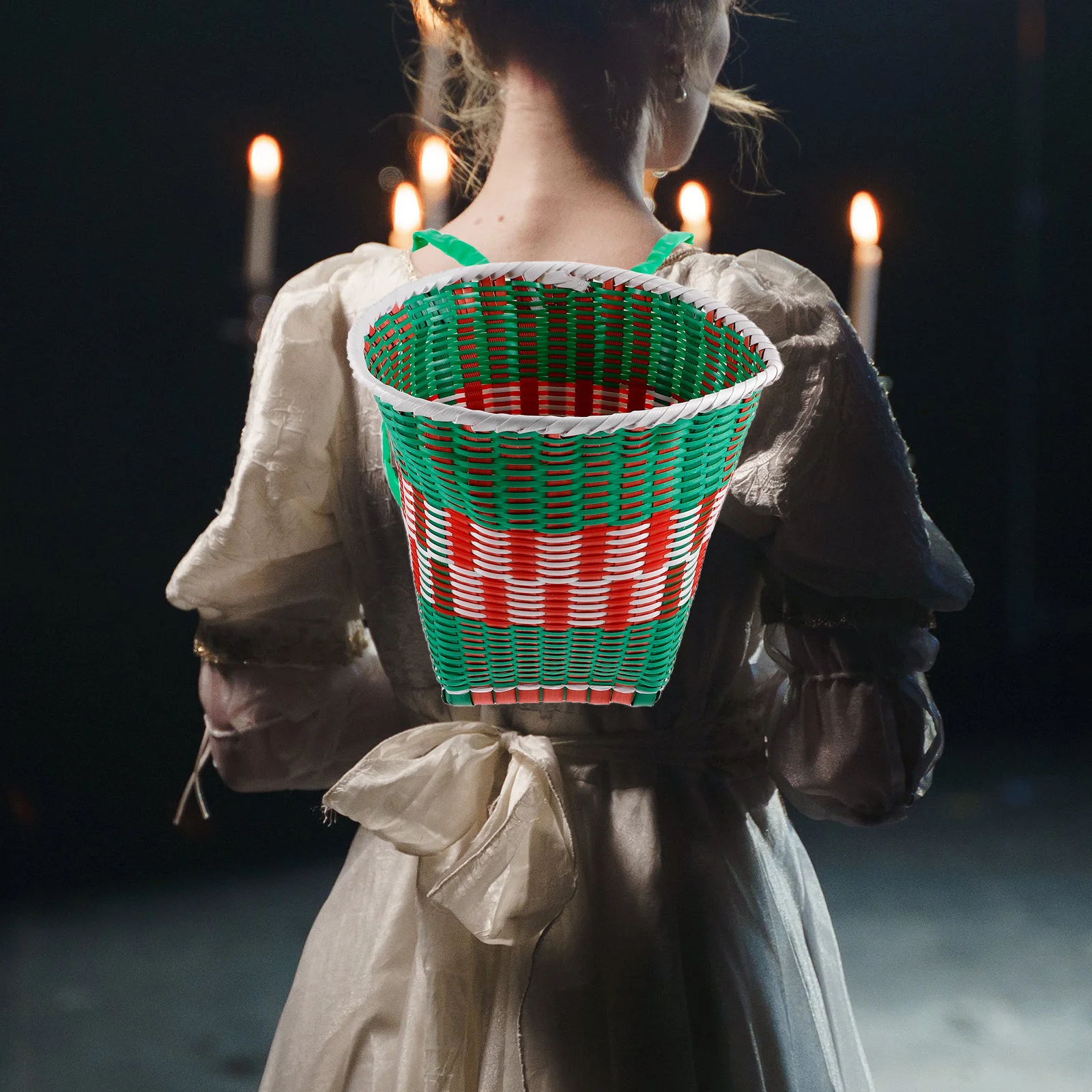 

Dance Props Backpack Plastic Baskets Halloween with Handle for Performance