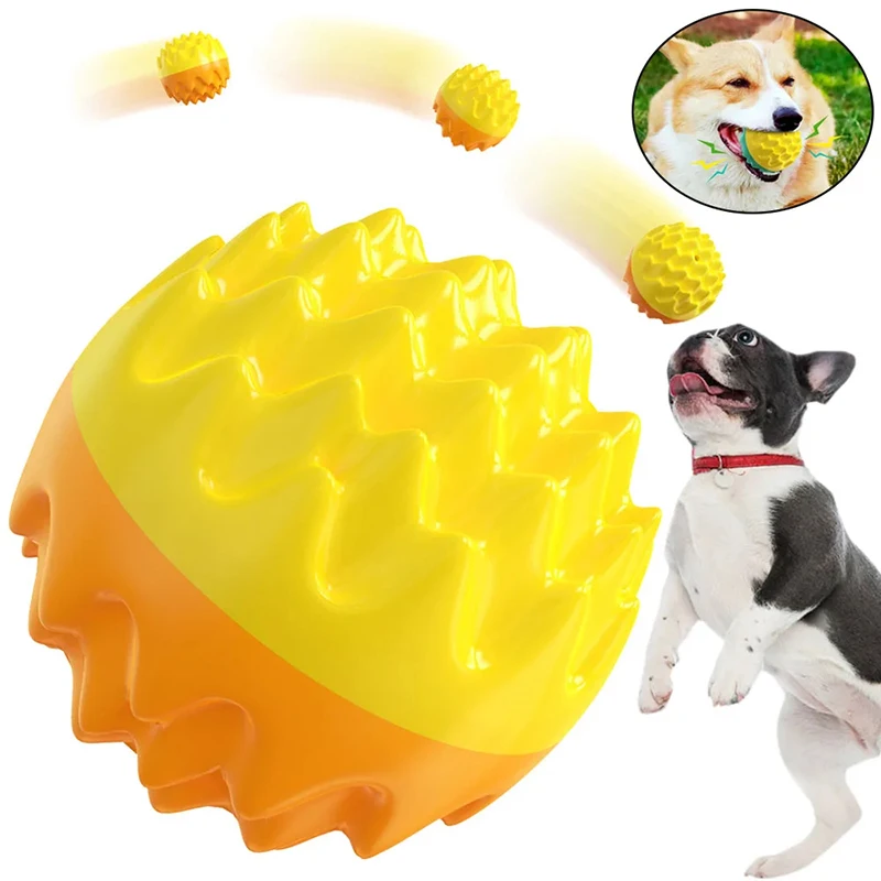 

Interactive Pet Dog Ball Toy Squeaky Molar Teeth Cleaning Puppy Cat Toys Anti Bite IQ Training Chew Product For Small Large Dogs