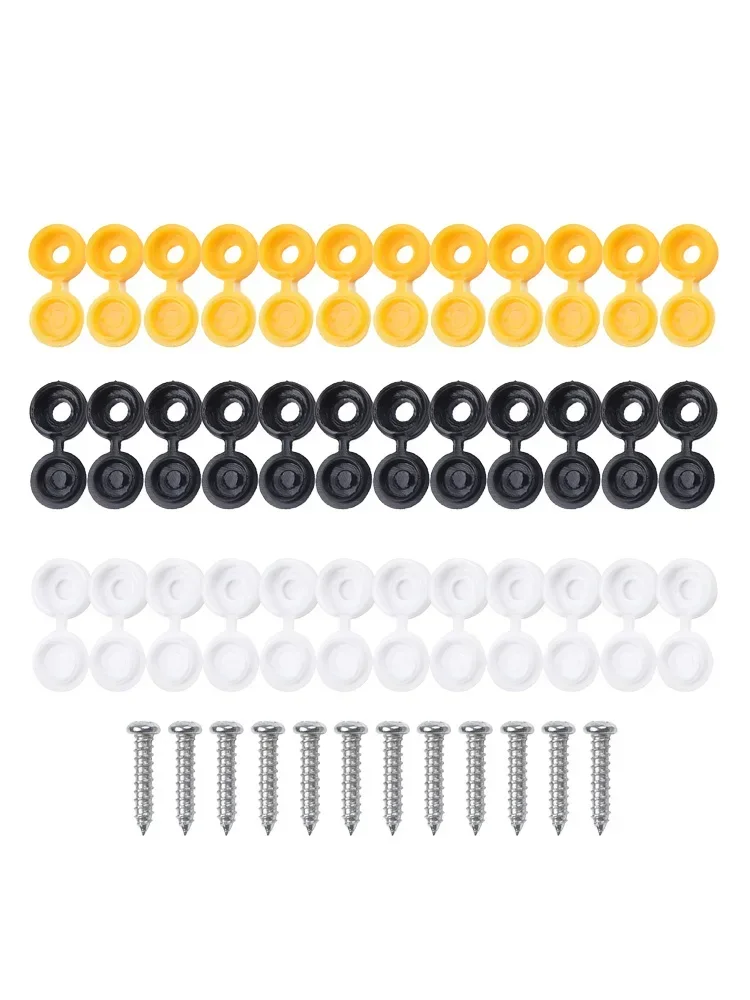 36pcs cover with 12pcs screw License Plate Cap License Plate Cap Screws and Covers for Car Number Plate 7*20mm