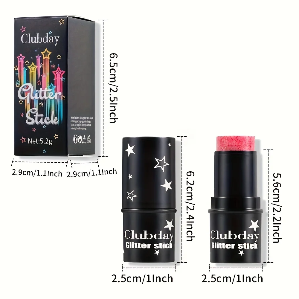 2 stick glitter multiuso per viso e corpo – Pastello evidenziatore ombretto luccicante, trucco olografico per festival