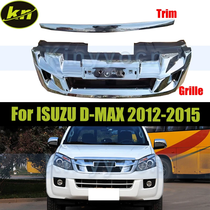 

Хромированный передний бампер автомобиля, решетка радиатора, накладка на капот для ISUZU D-MAX 2012 2013 2014 2015, сетчатая решетка переднего бампера автомобиля