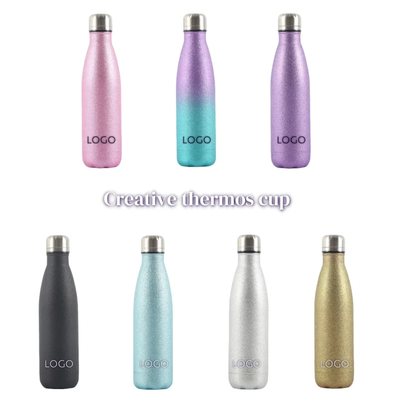 Double Wall Stainles Steel Water Bottle Thermos Bottle Keep Hot and Cold Insulated Portability Vacuum Flask Sport customizable
