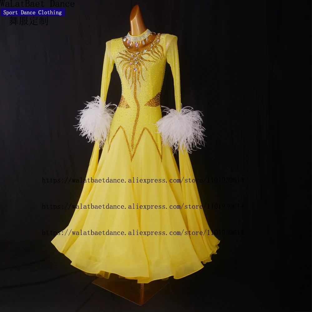 

Free Customized Standard Ballroom Dancing Dress Women High Quality Flamenco Waltz Stage Skirt Ballroom Competition Dance Dresses