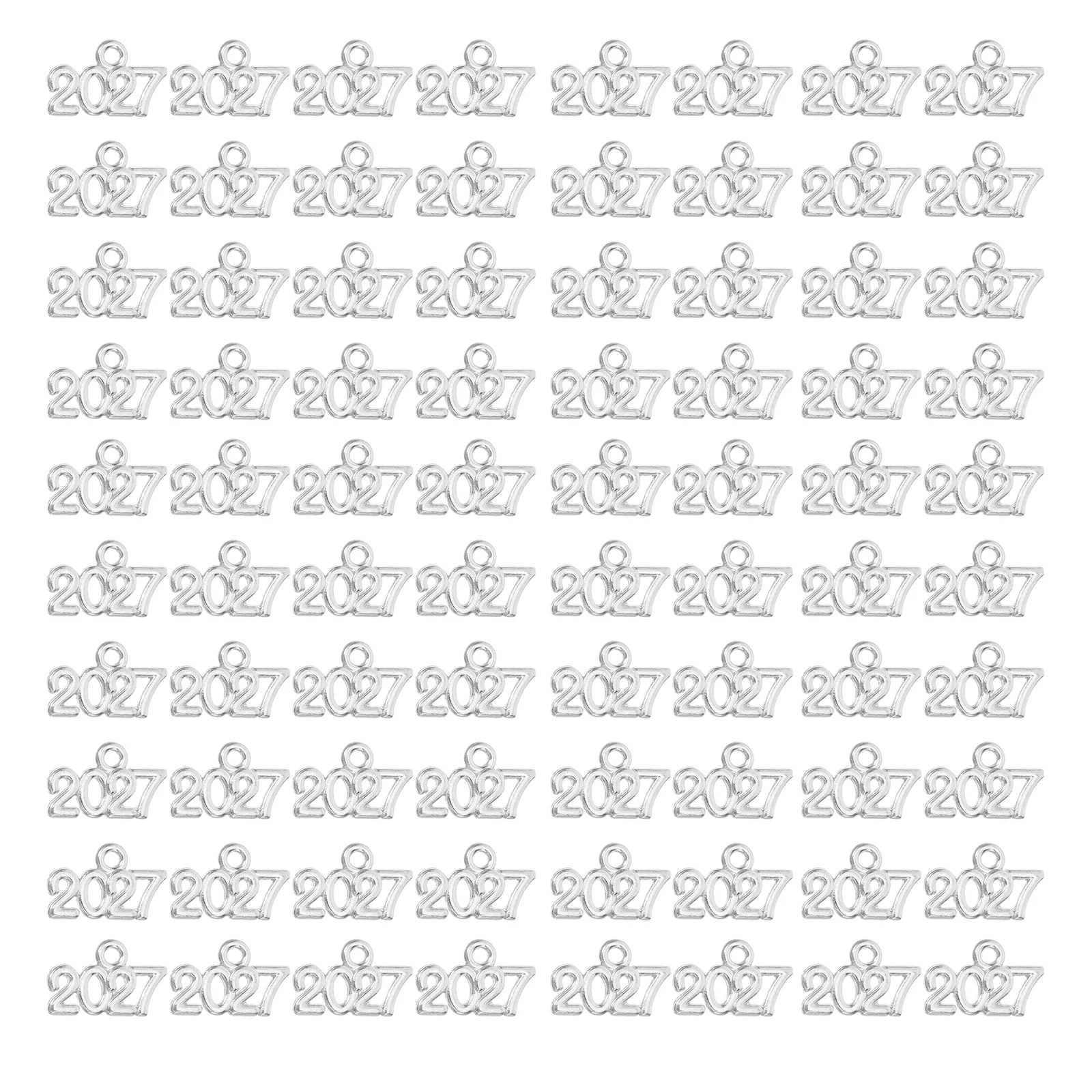 100pcs Zinc Alloy 2027 Number Pendant Graduation Tassel Charms 2027 Year Charms For Diy Jewelry Making Necklaces Keychains