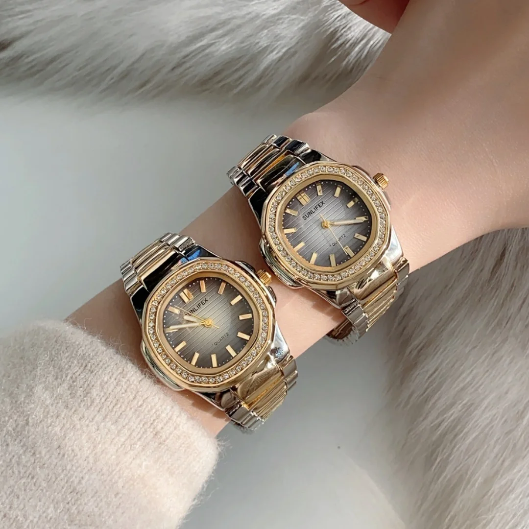 Sunlifex Women Quartz Watch Business Rhinestone Wristwatches Gift For Friends Family Women's Watches Relogio zegarek damski