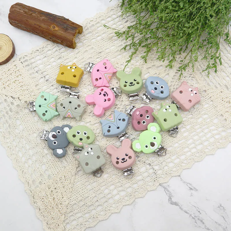 10 قطعة لهاية سيليكون سلسلة مقاطع DIY بها بنفسك ألعاب التسنين للأطفال عضاضة كليب قلادة حبة أداة Nurs هدية الحلمة ملحقات السلسلة