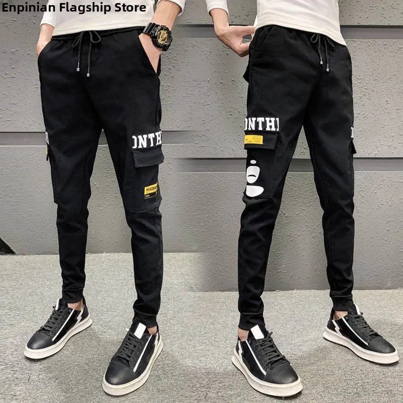 

Trendy Men's Spring Workwear Pants Cuffed Slim Fit Multiple kets Casual Trousers Youthful Energy Sle Korean Precision