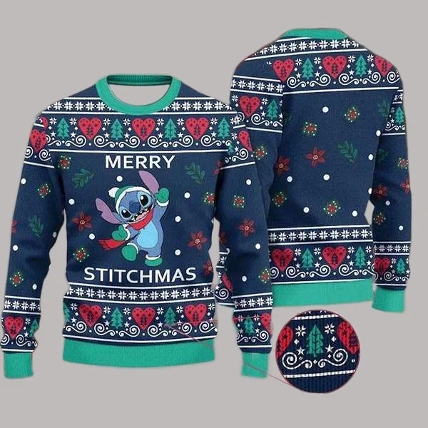 Осень/зима, серия Микки/Минни с героями мультфильмов Диснея, рождественское уродливое платье, уличная женская толстовка большого размера с круглым вырезом для взрослых