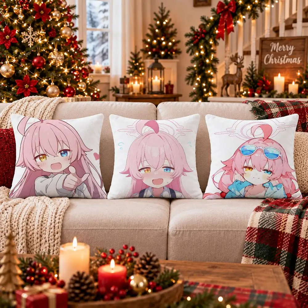 Game Takanashi Hoshino Cushion Cover Cushion Cover Soft Plush Cushion Covers Fluffy Throw Pillow Cases for Sofa Bedroom