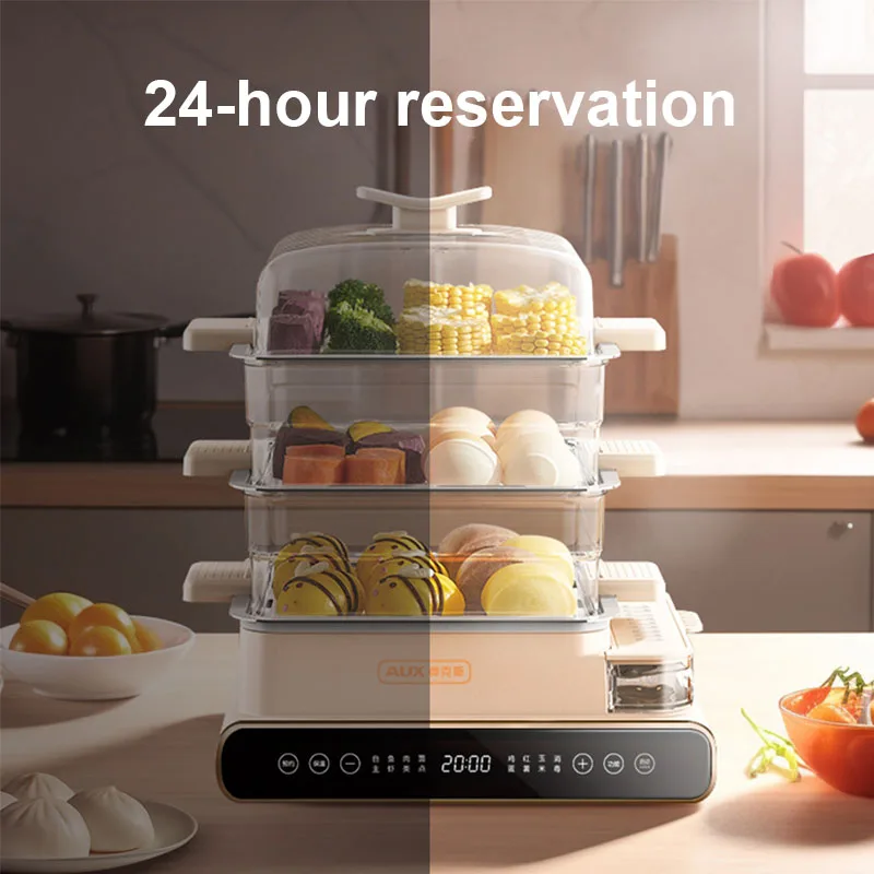 2024 New Home Electric Steaming Pot Stew Steaming Multi functional Steaming Box Cage Three layer Small Breakfast Machine