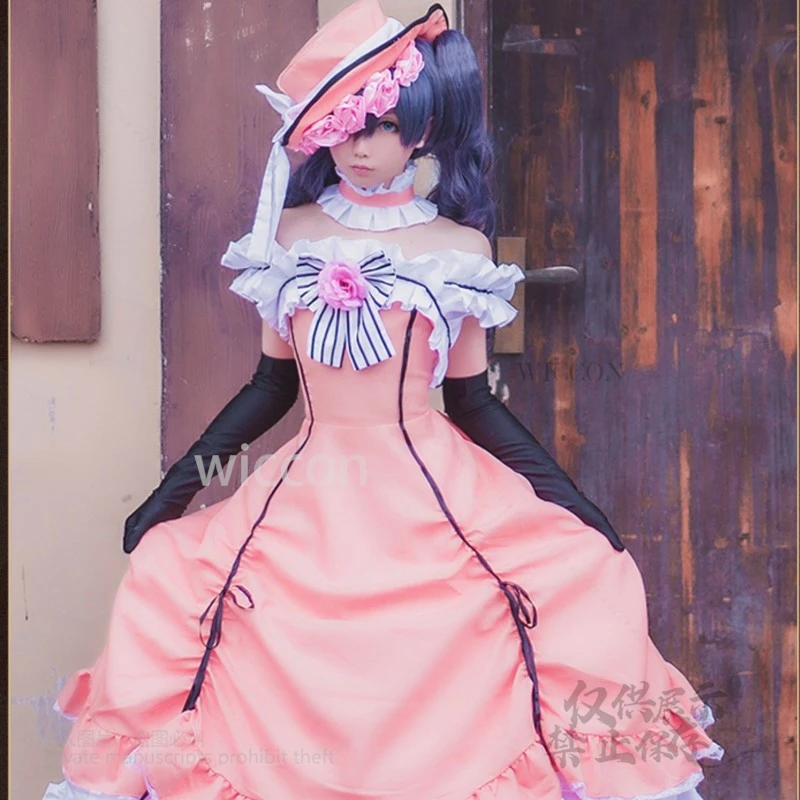 Anime Black Butler Ciel Phantomhive Cosplay Roze Fancy Dress Kuroshitsuji Lady Lolita Meid Kawaii Uniform Cosplay Y2K Costumized