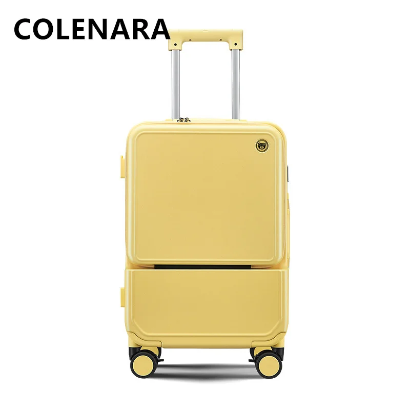 COLENARA nuova valigia Trolley con telaio in alluminio da 24 pollici con apertura frontale custodia multifunzionale per Laptop 20 "bagaglio a mano