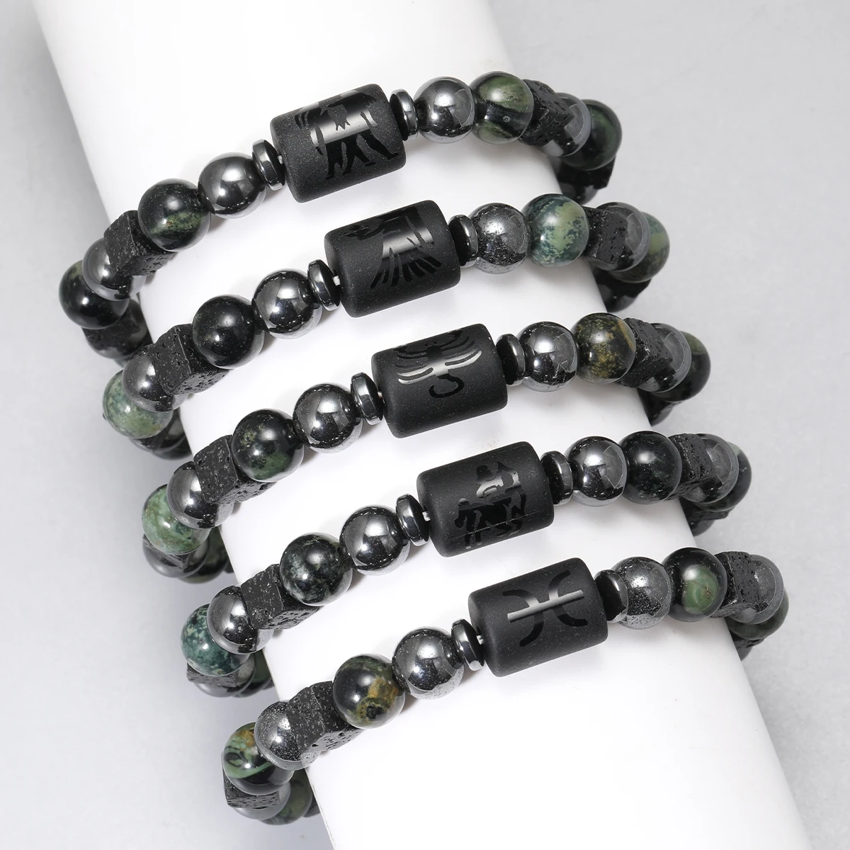 12 Zodiac Signs Natural Stone Bracelets Taurus Cancer Virgo Pisces Bracelets Ladies Men Couples Friendship Jewelry Gift Bracelet
