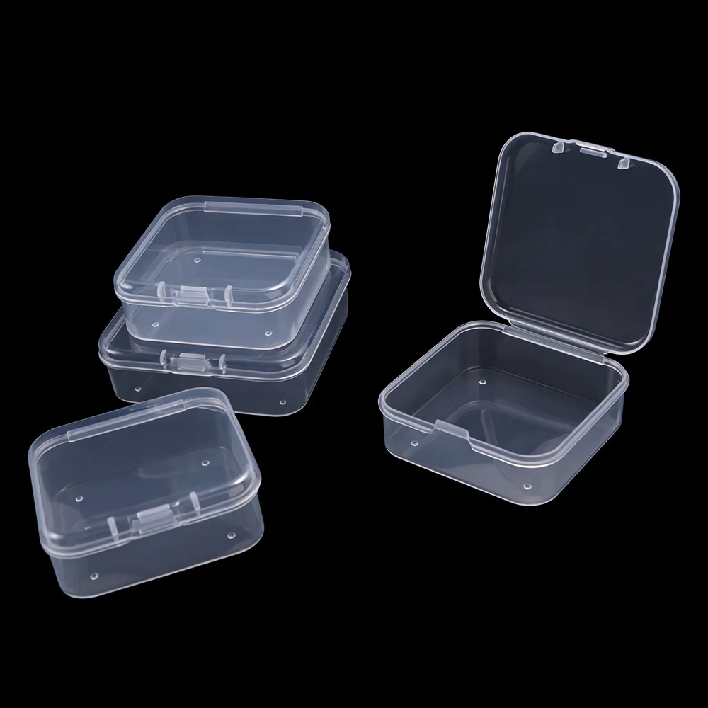 Mini Transparent Organizer Box Transparent PP Plastic Mini Square Storage Box Dustproof Container Dustproof Storage Boxes