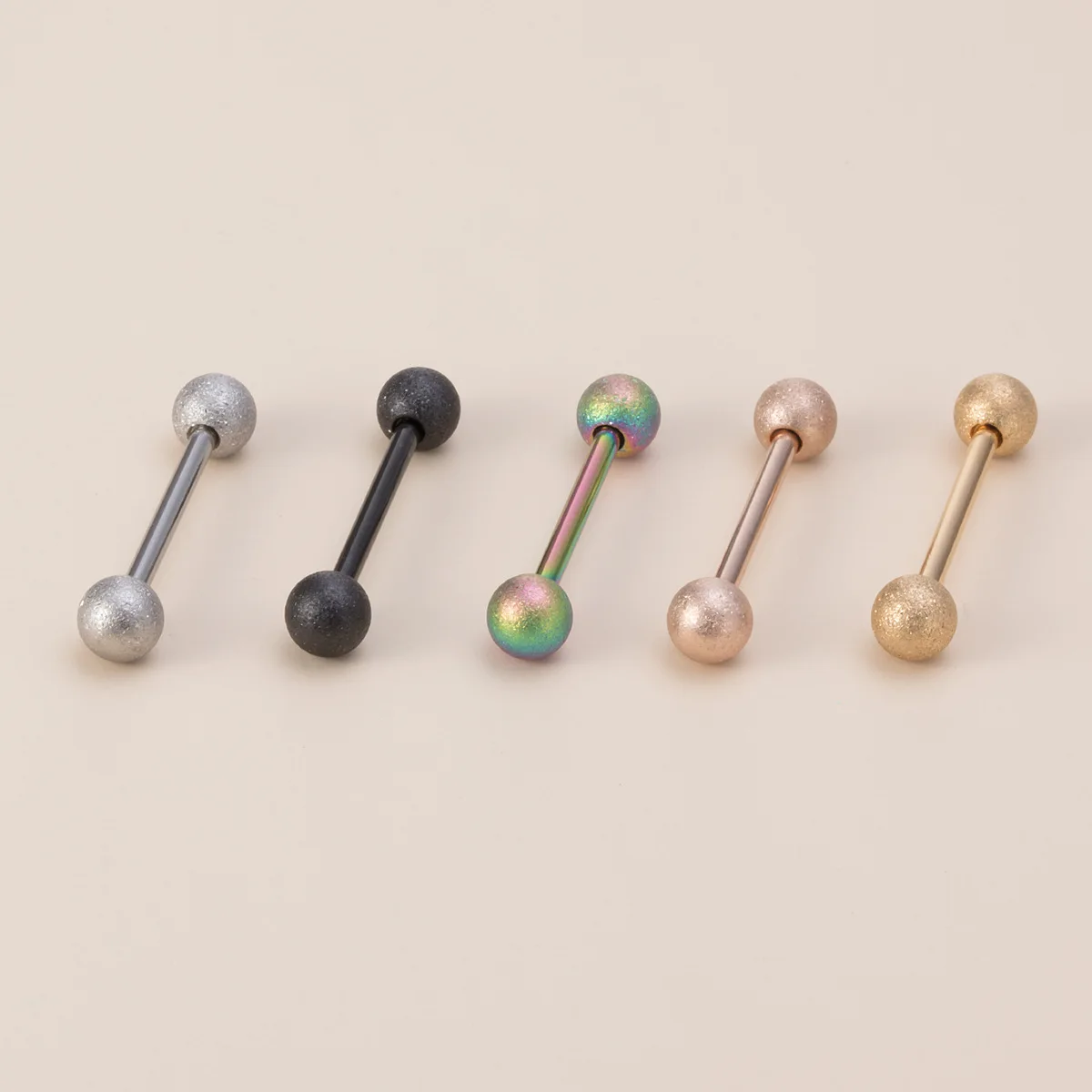 14G Surgical Steel Straight Barbell Internally Threaded Tongue Nipple Shield Barbell Ring Bar Body Piercing Jewelry
