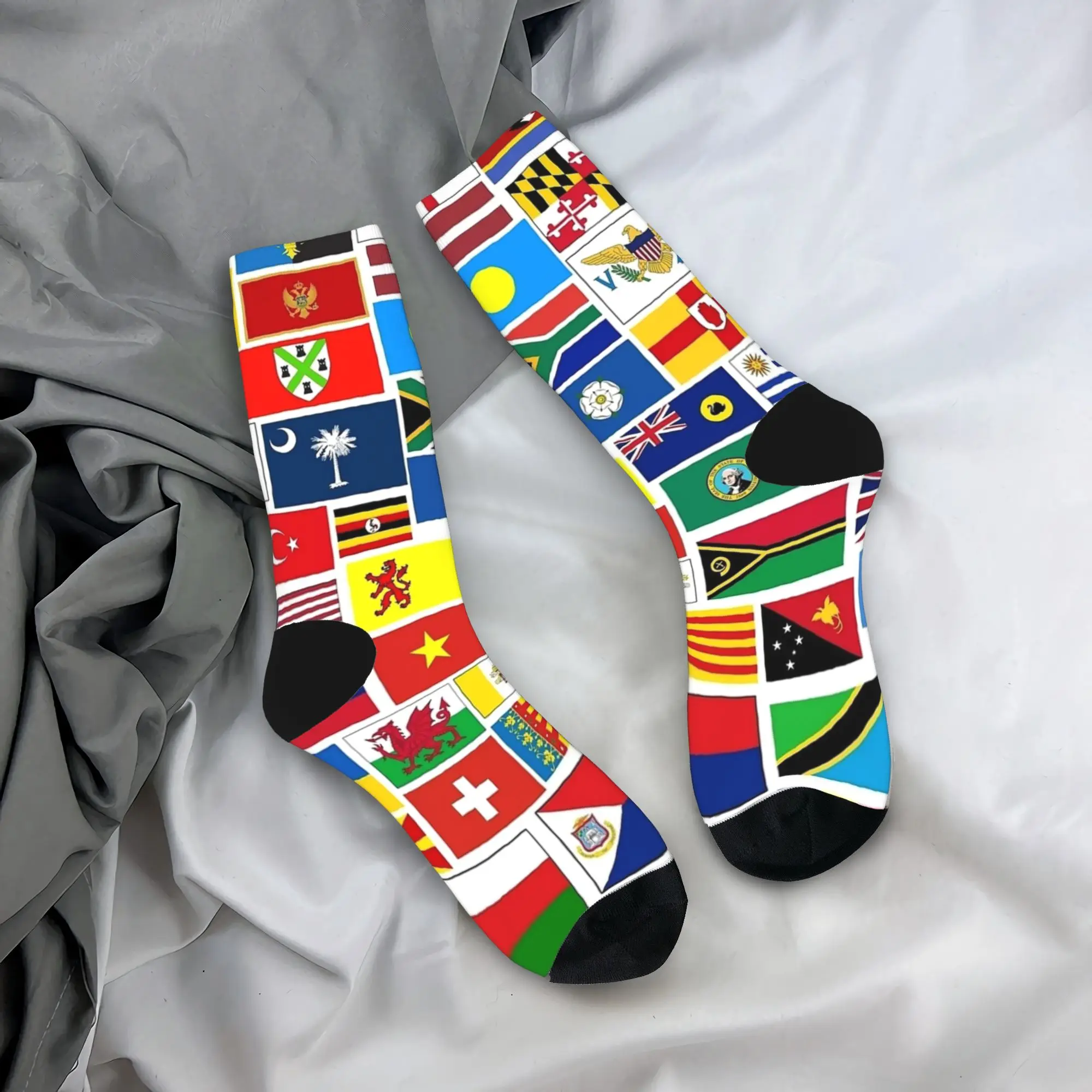 

FLAGS of the World Gifts Socks Non-Slip Stockings Men Quality Cycling Socks Autumn Modern Design Socks