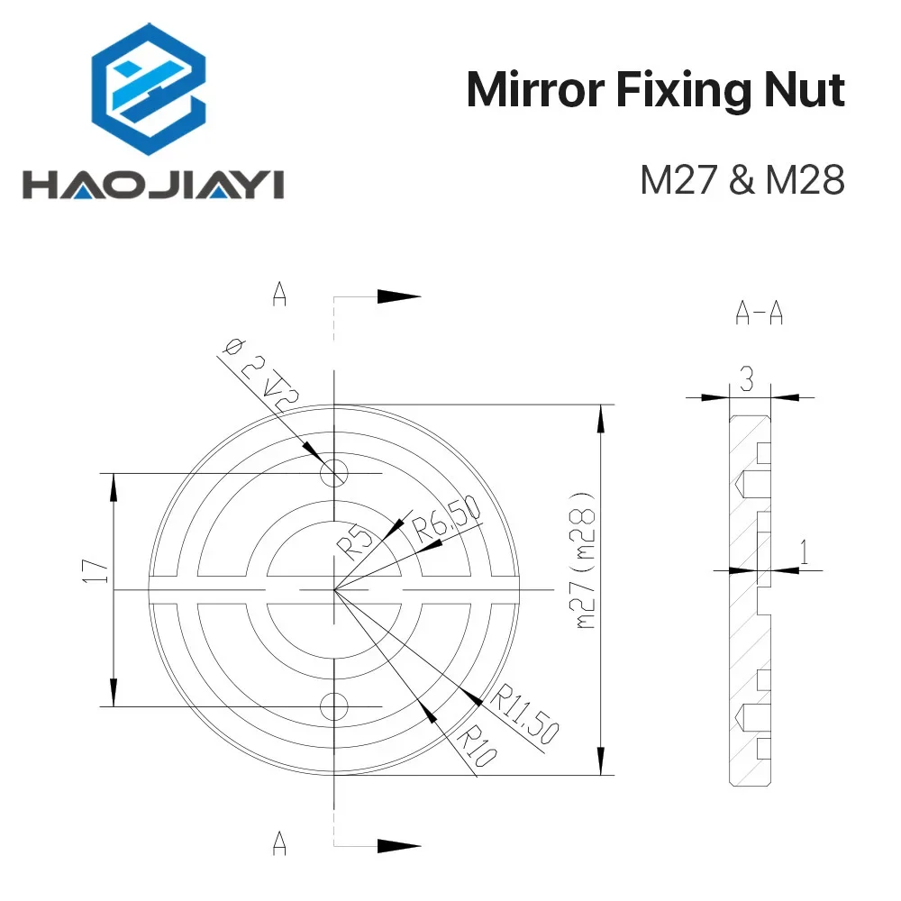 Mirror Fixing Nut for C & E series First Second Mirror Mount with Brass Material Double Disassembly